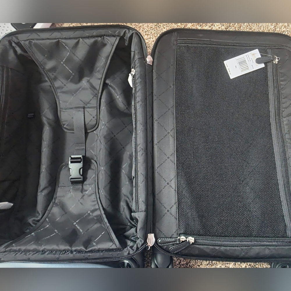 NWT Michael Kors Charcoal MK Monogram Carry-On Suitcase - Picture 2 of 5